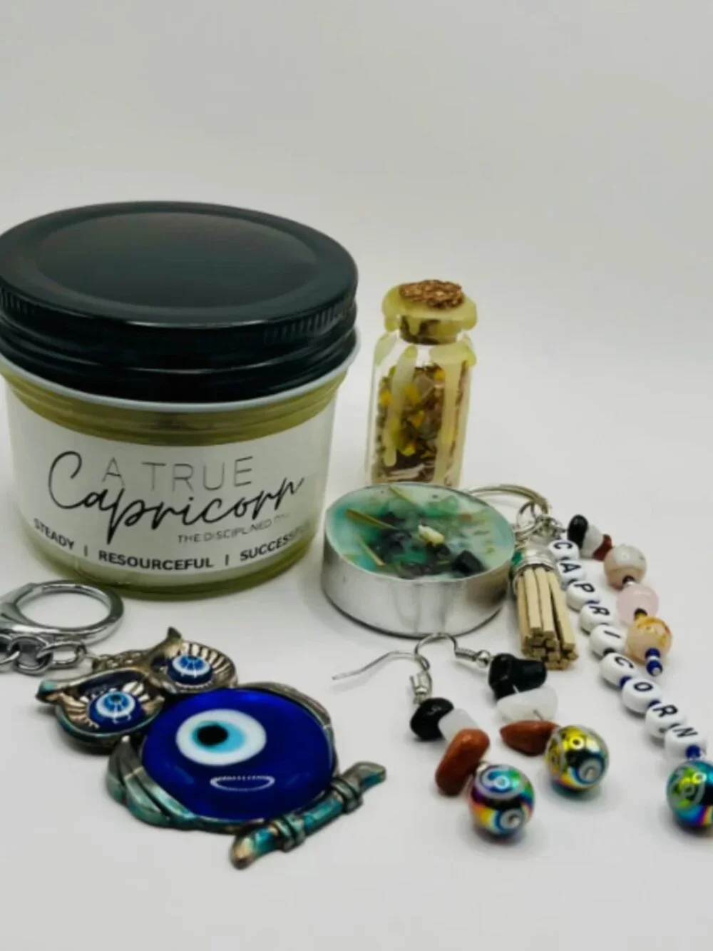 CAPRICORN GIFT Zodiac Healing Crystals Gift Set (6 pc) - FREE abundance candle